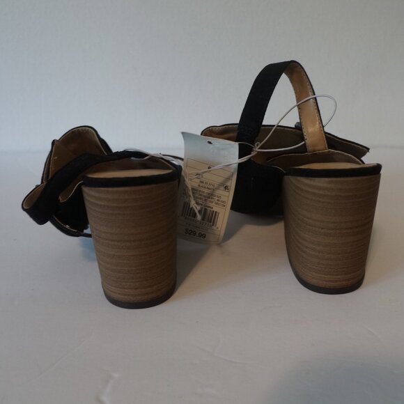 Universal Threads Black Sandals Heels Sling Back Matti Buckle Womens Size 6 - Picture 4 of 5